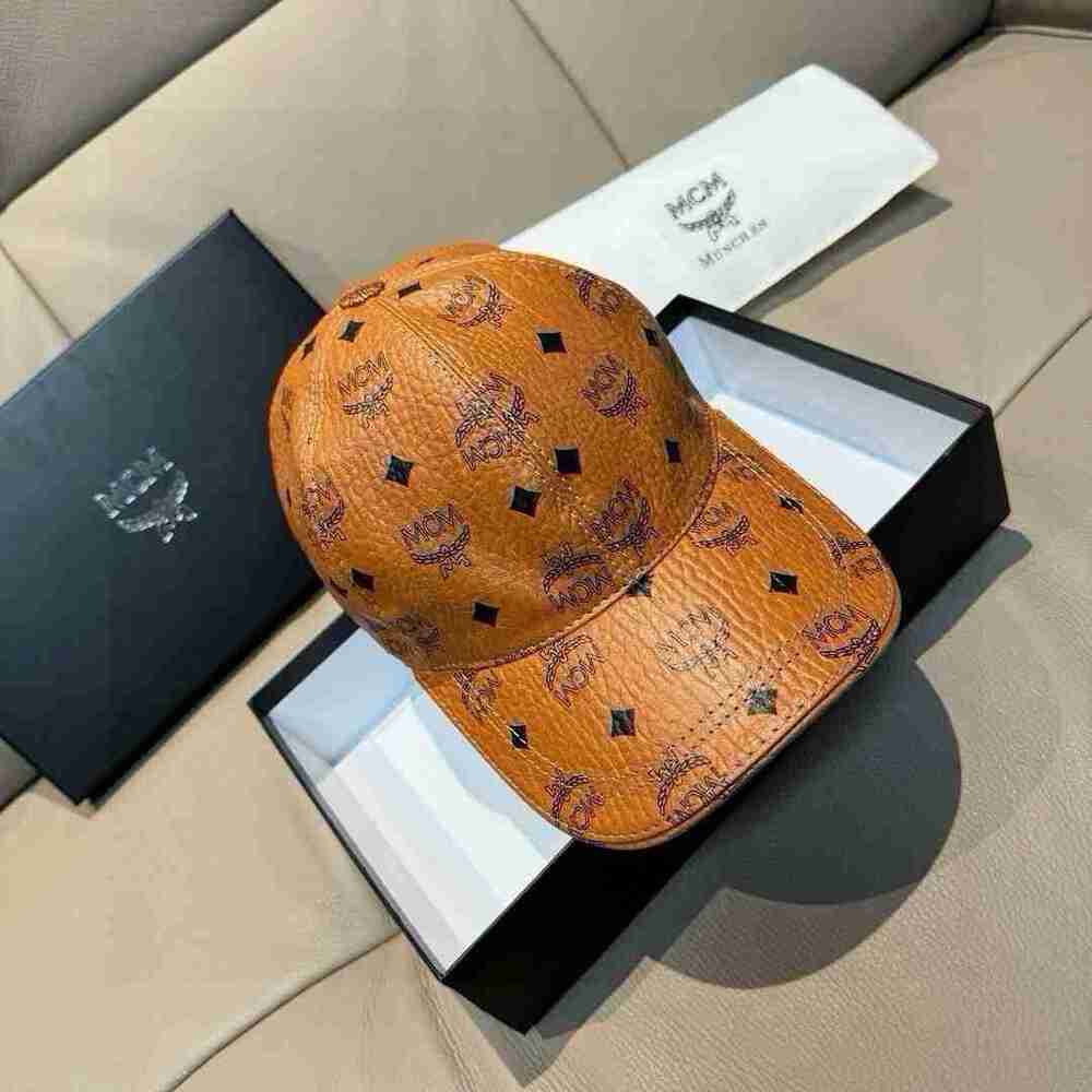 MCM Brown Visetos Adjustable Unisex Cap